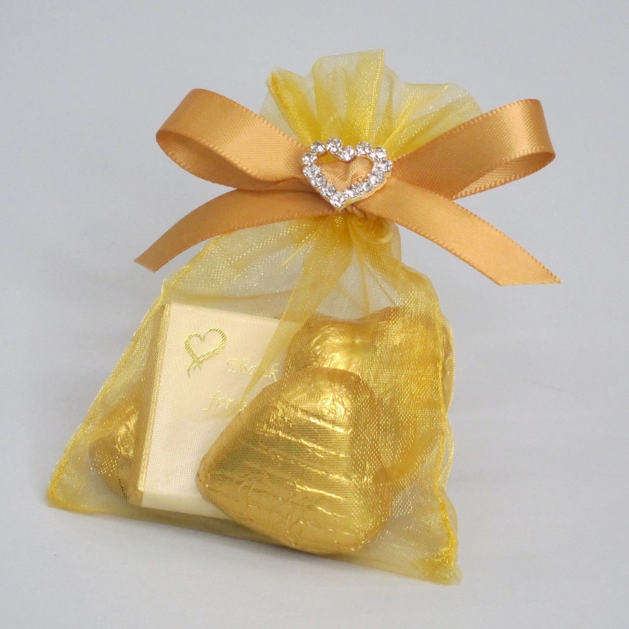 Picture of Ready Made Organza and Diamante Bag in Gold