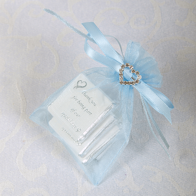 Picture of Ready Made Organza and Diamante Bag in Pale Blue