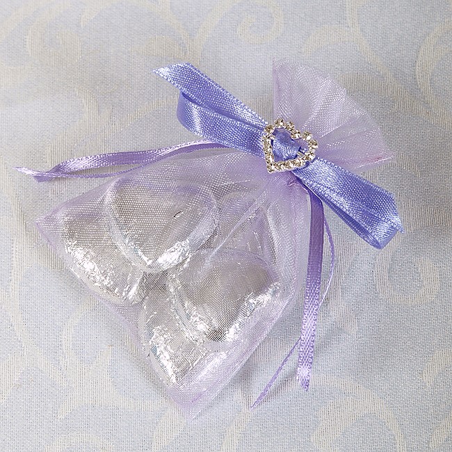 Picture of Ready Made Organza and Diamante Bag in Lilac