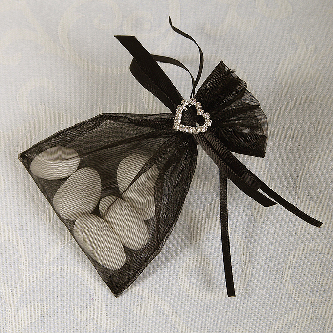 Picture of Ready Made Organza and Diamante Bag in Black
