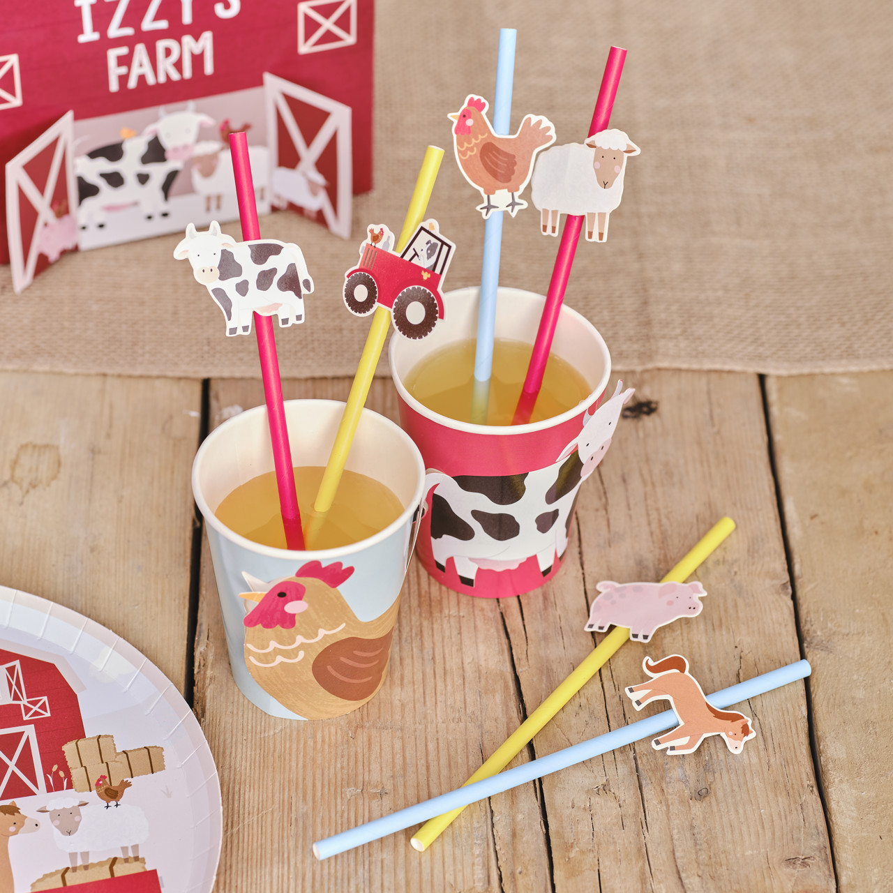 Picture of Farmyard Animal Paper Straws