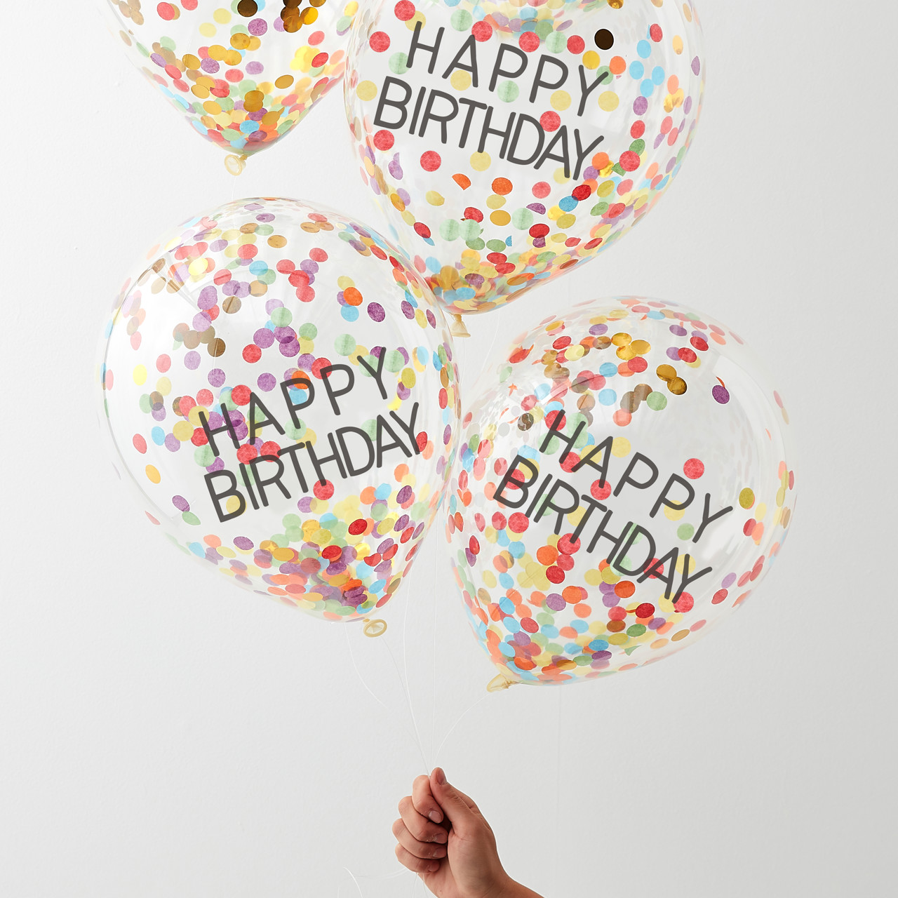 Picture of Rainbow Happy Birthday Confetti Balloons