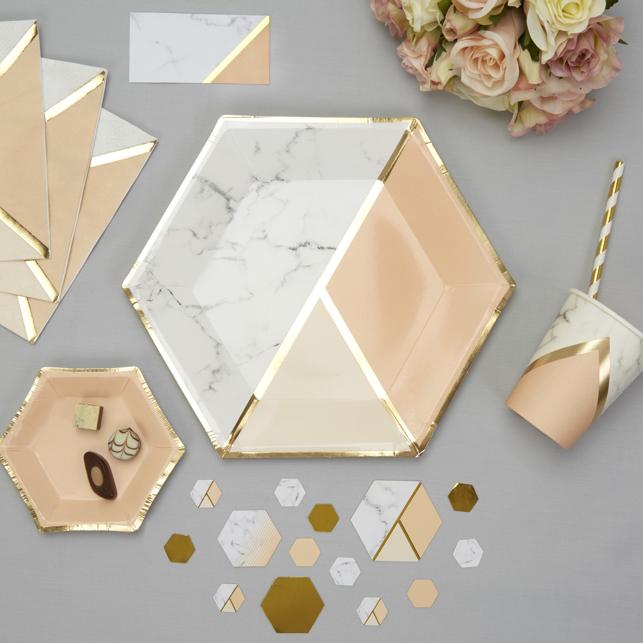 Picture for category Colour Block Marble - Peach