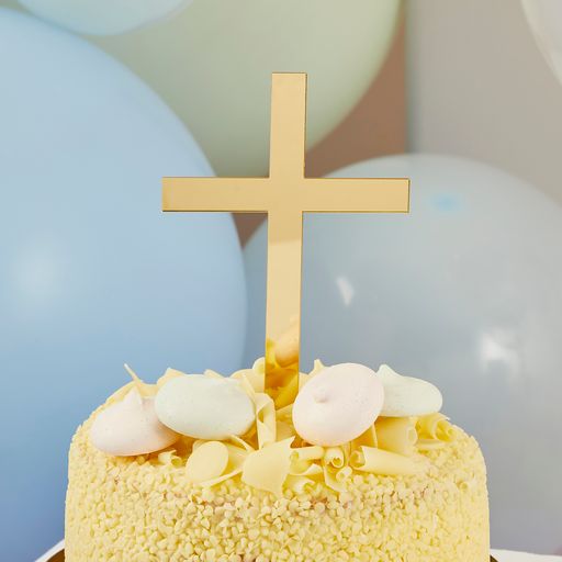 Picture of Gold Acrylic Cross Cake Topper