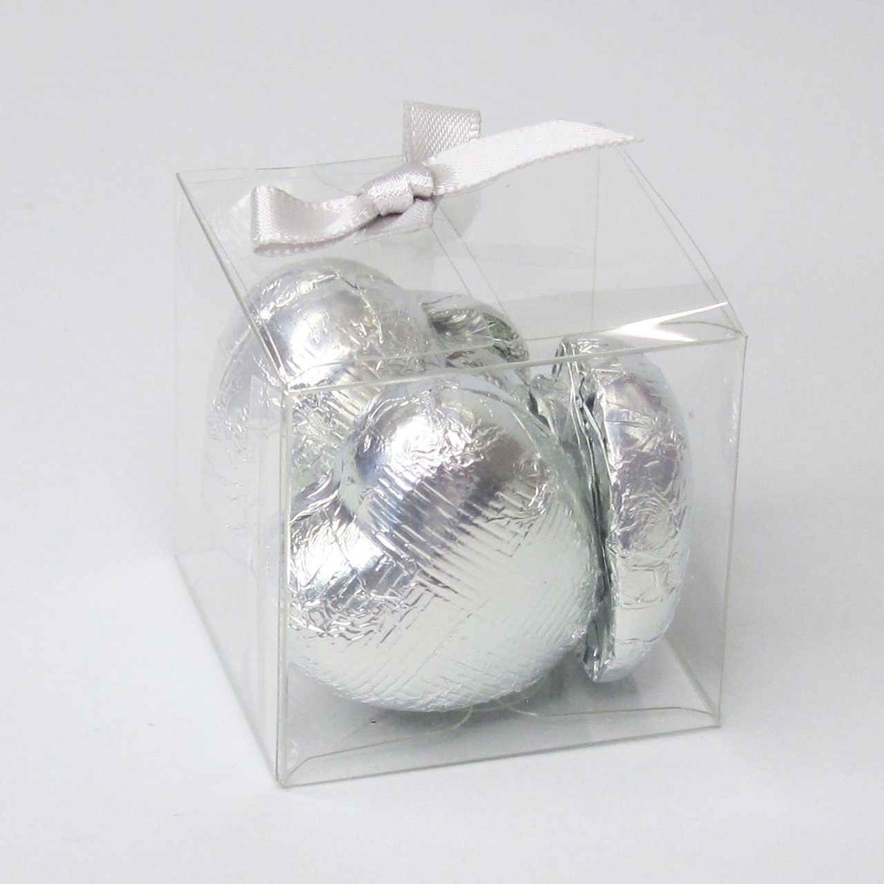 Picture of Vegan Silver Chocolate Hearts Favour Box