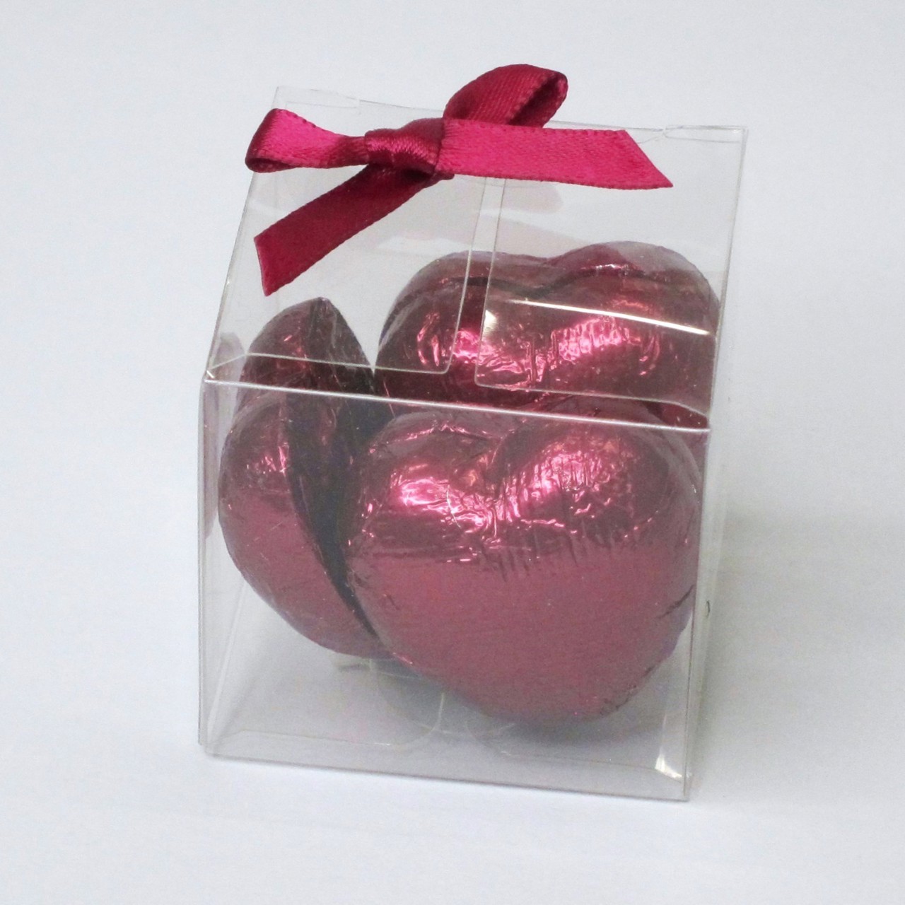 Picture of Burgundy Chocolate Hearts Favour Box