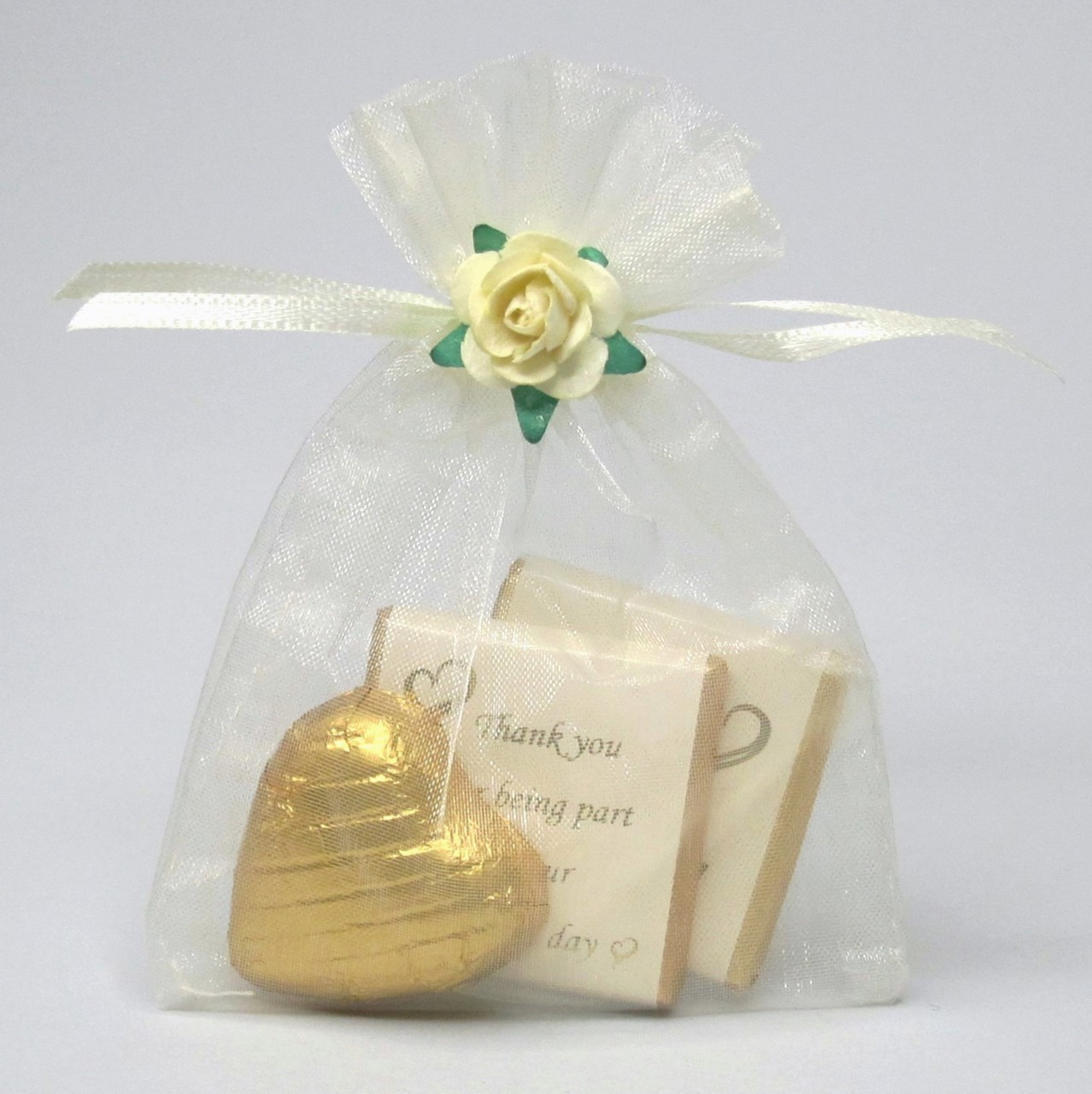 Picture of Ivory Voile Bag Chocolate Favour