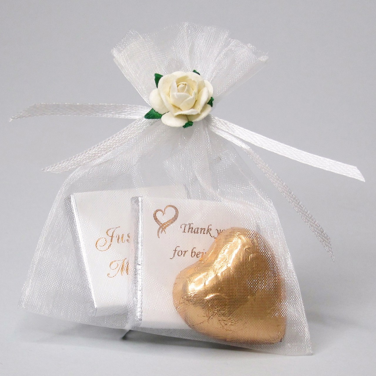 Picture of Rose Gold Voile Bag Chocolate Favour