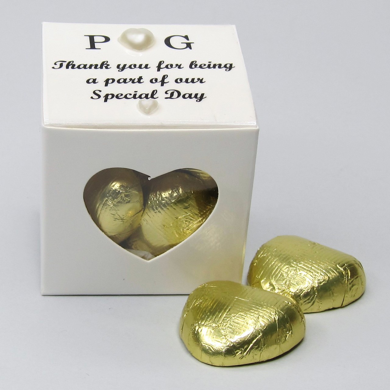 Picture of Vegan Gold Hearts Personalised Romance Favour