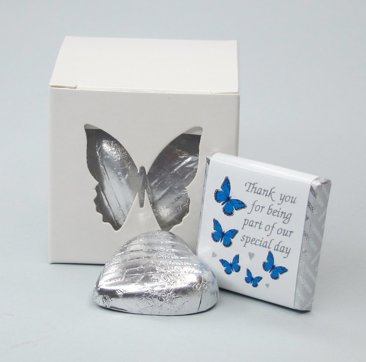 Picture of Blue Butterfly Hearts Favour Box