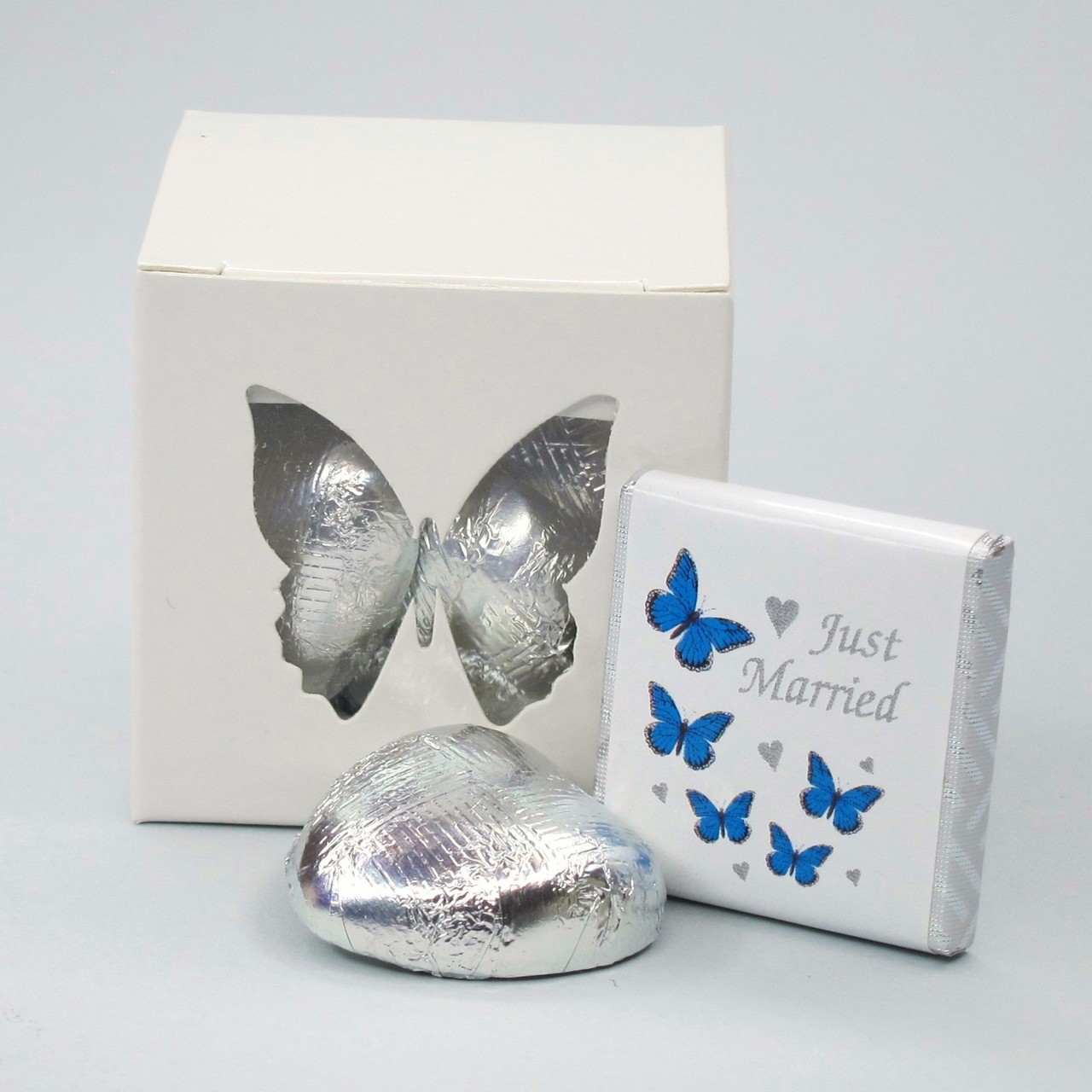 Picture of Vegan Blue Butterfly Hearts Favour Box