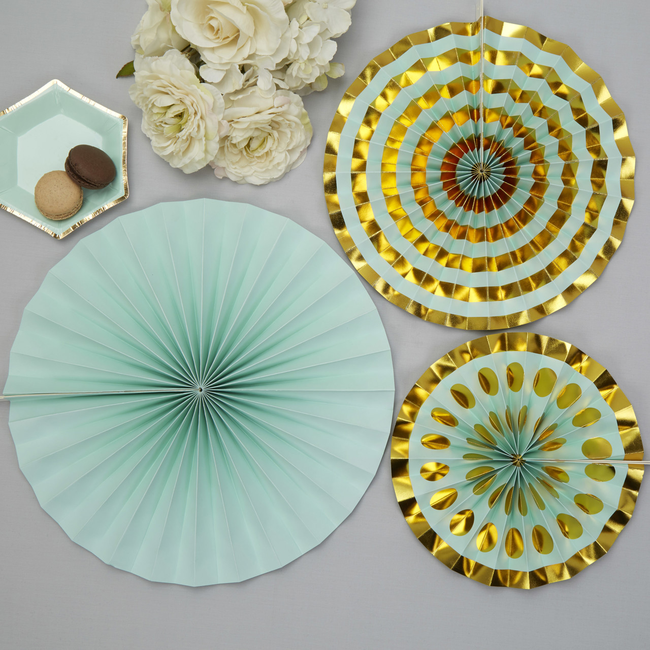 Picture of Pinwheel Decorations - Colour Block Marble - Mint