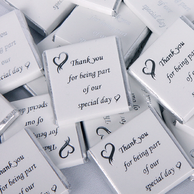 Personalised Bow Chocolate Wedding Favours